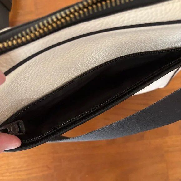 Coach Charles Leather Camera Messenger Bag - F26077 - White/Black - Picture 10 of 13